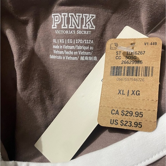 🆕Pink By Victoria’s Secret Color Block Long Sleeve Cropped Top XL🆕 - Picture 5 of 5